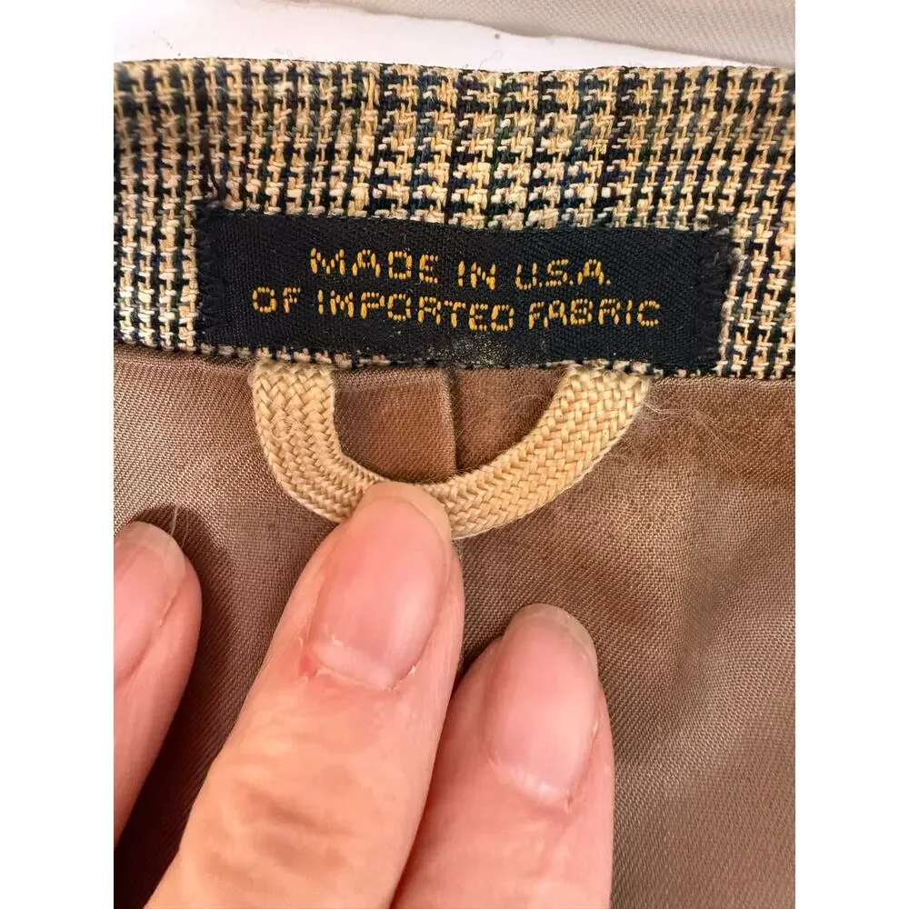 Oak Creek Dillards Mens Sport Coat 42R Silk Wool Glen Plaid Blazer USA Made